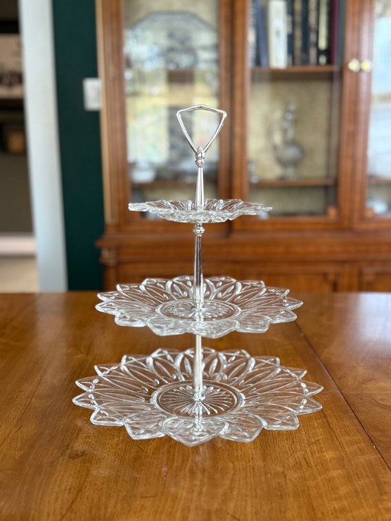 MCM glass dessert stand 