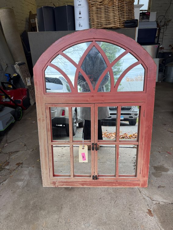 Painted window wall mirror