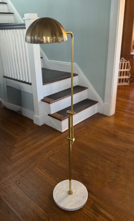 Brass lamp with marble base