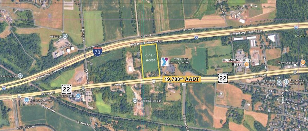 9.95+/- Acres Commercial Property on Rt 22 with Numerous Possibilities in Clinton, NJ
