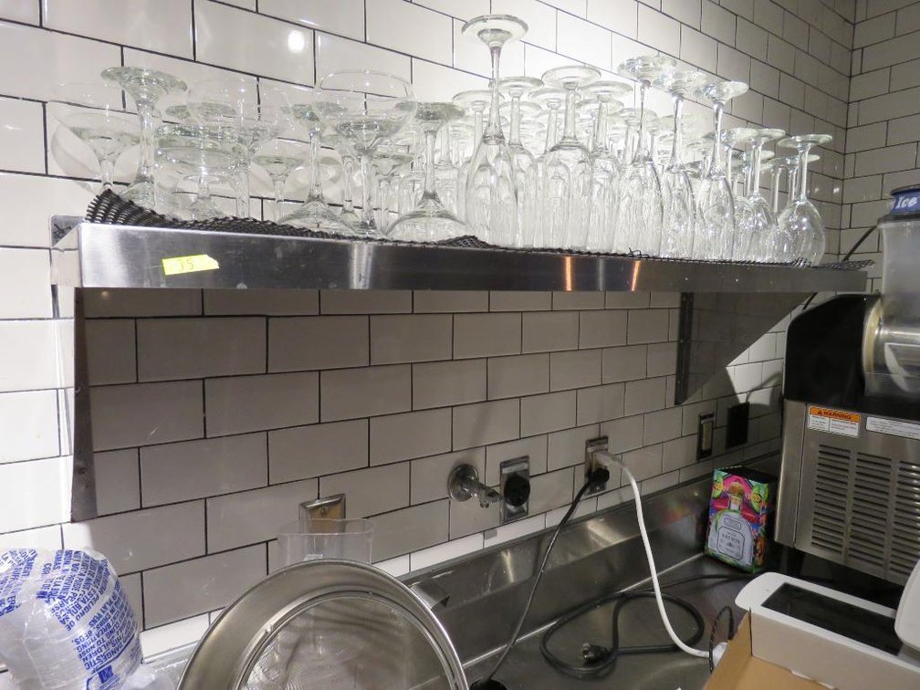 2 Assorted SS Wall Shelves, 31.25"x8" and 48"x14"