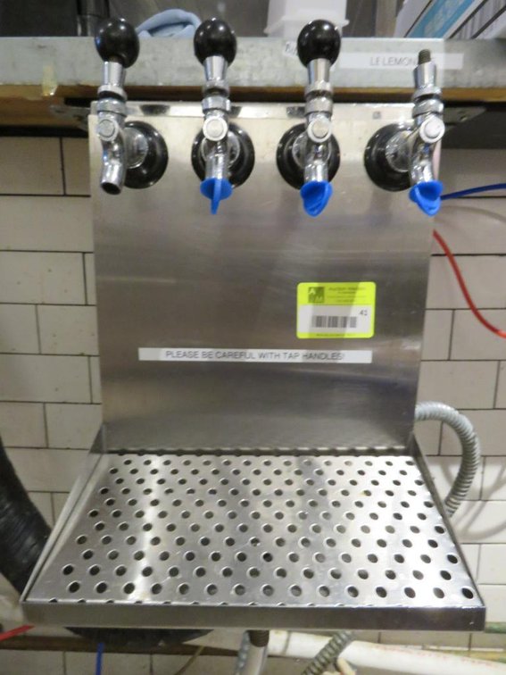 SS 4 Tap Dispensing Station 12"x6"x14.5" with Drip Tray