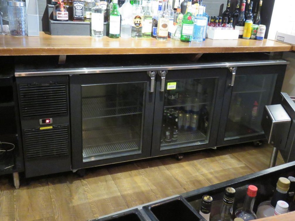 Glas Tender 84" Glass 3 Door Back Bar Cooler, Model LP84-L1-GS(LRR), 120V