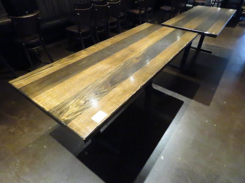 2 Wood Top Dining Tables, 72"x28"