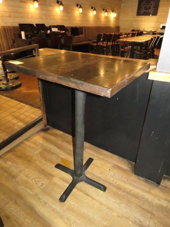 3 Assorted Wood Hightop Tables, 2 - 28"x24" and 1 - 48"x28"