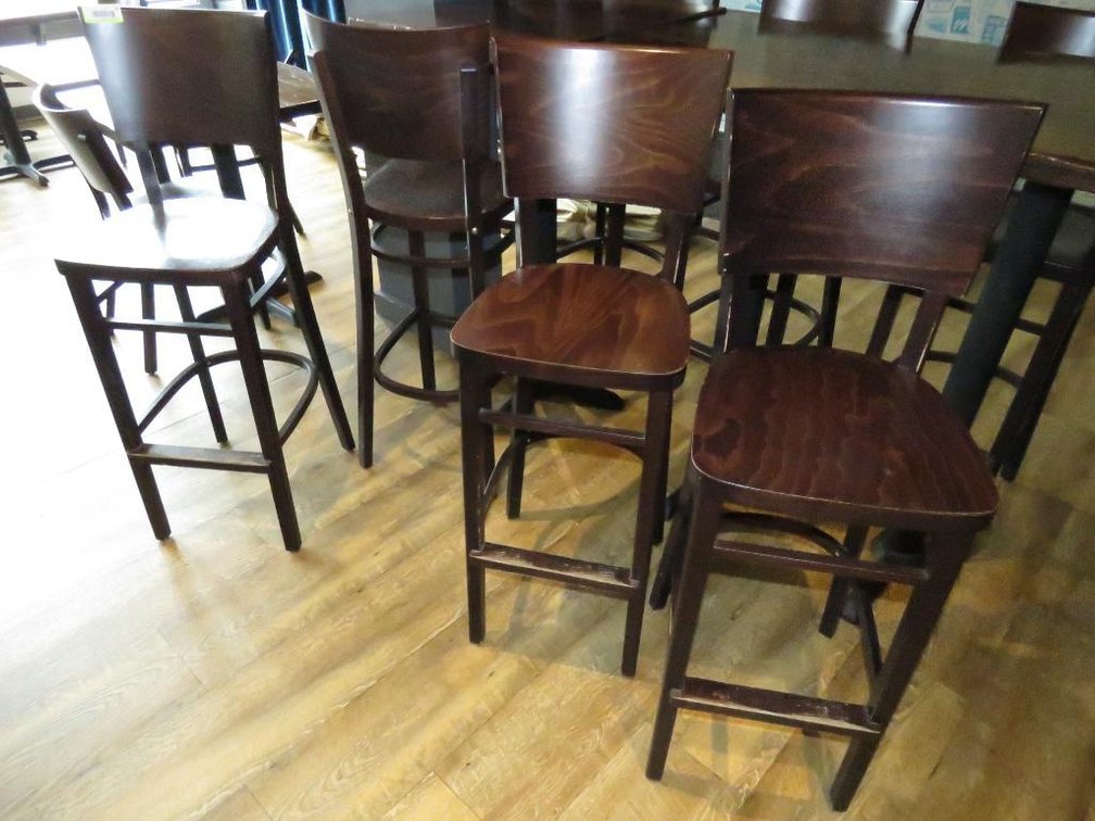 17 Wood Bar Stools, 29.75"