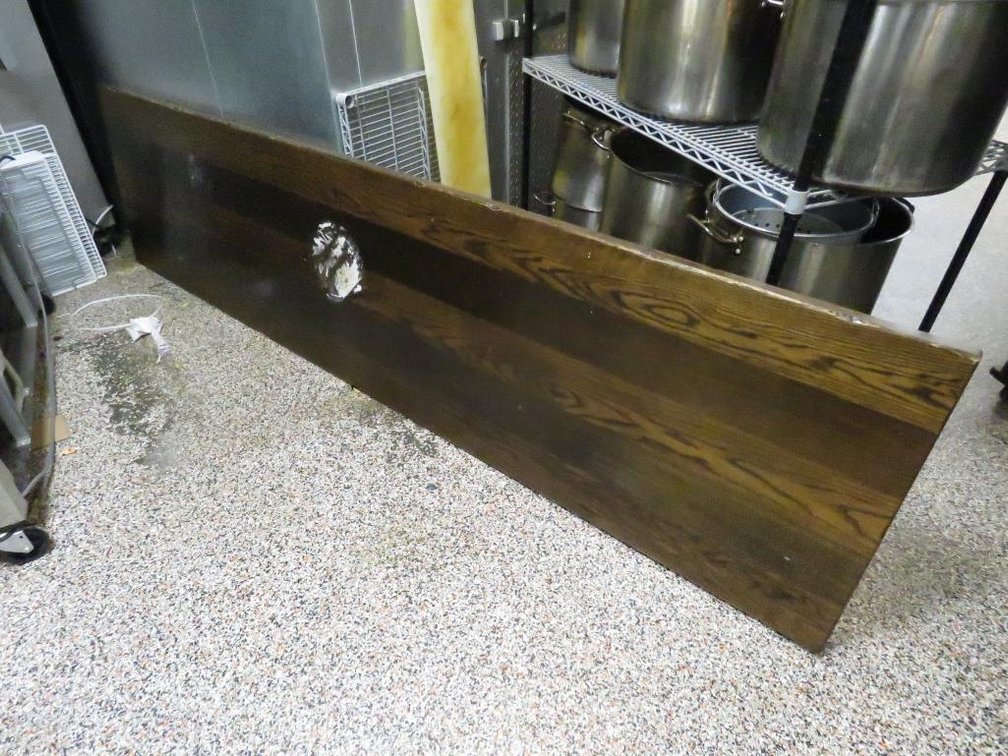 Wood Table Top 120"x30" with 4 Metal 40" Hightop Legs