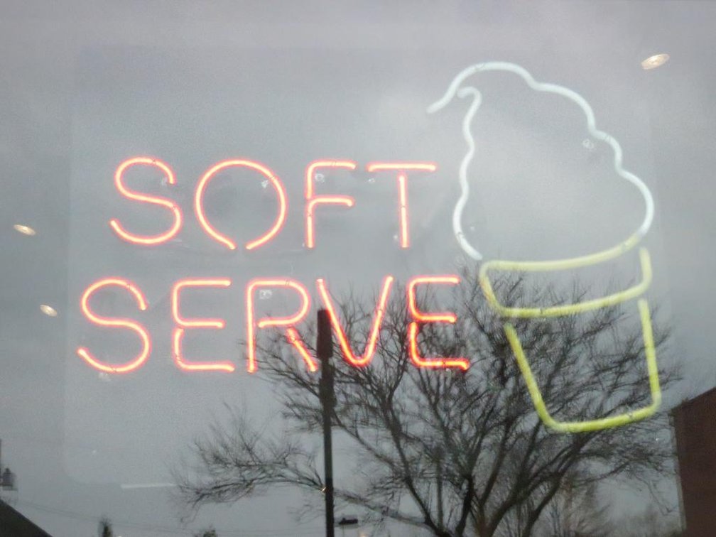 Neon "Soft Serve" Sign, 120V, 27"x20"