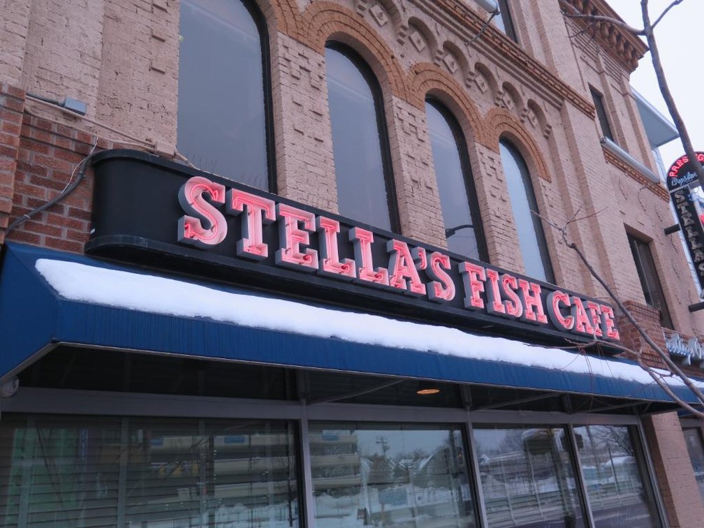 "Stella's Fish Cafe" Outdoor Neon Sign, Approx. 20' Long