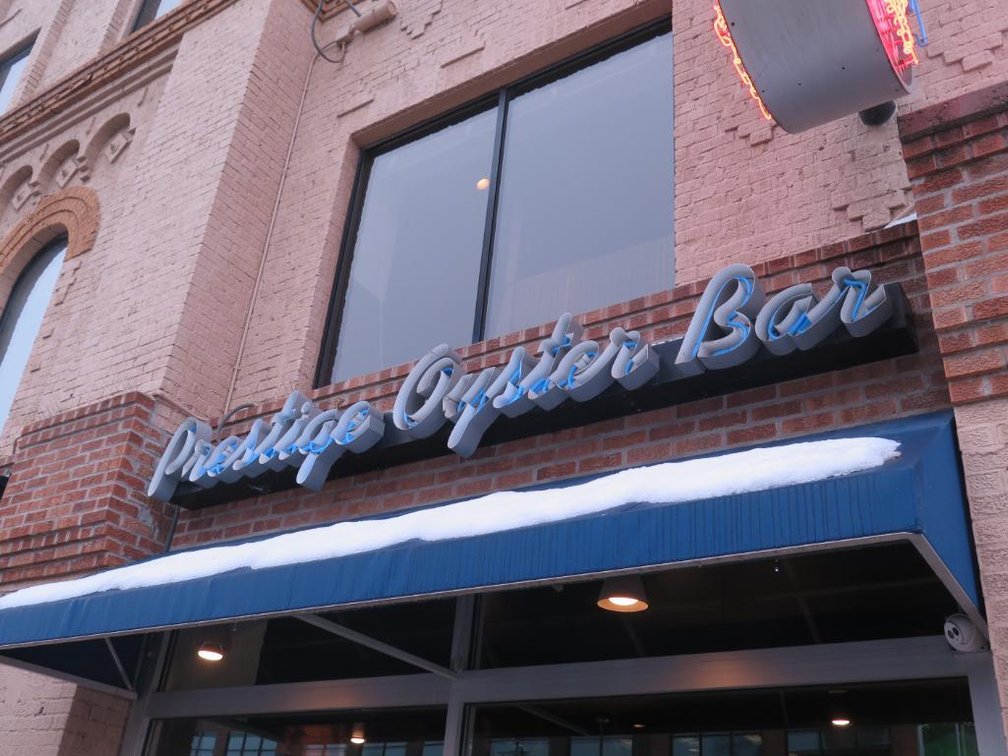 "Prestige Oyster Bar" Outdoor Neon Sign, Approx. 12' Long