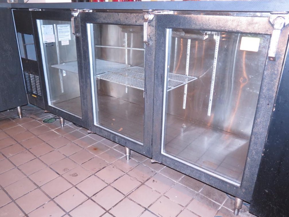 GlasTender 84" Glass 3 Door Back Bar Cooler, Model BB84-L6-GNH (LLL), 115V