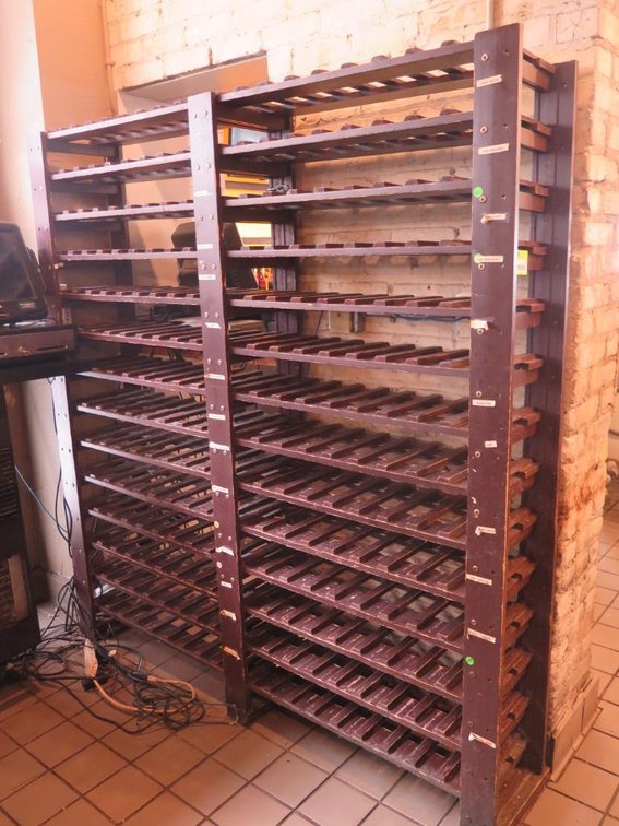 Wood 14 Tier Wine Bottle Shelf, 67"x12.5"x71"