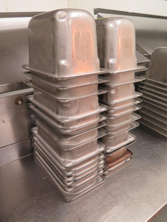 24 SS 1/9 Pans, 4" Deep