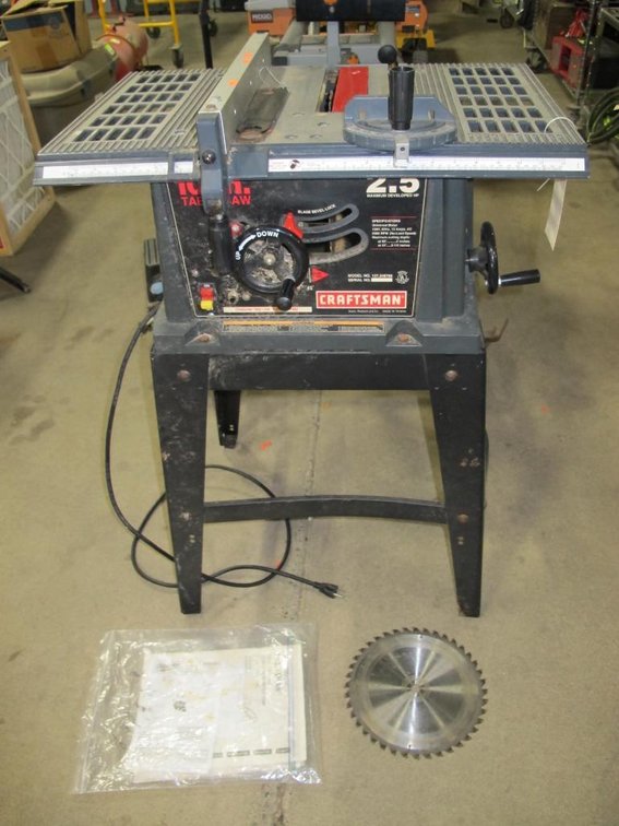 Craftsman 10" Table Saw, Model 13724860, 2.5 HP