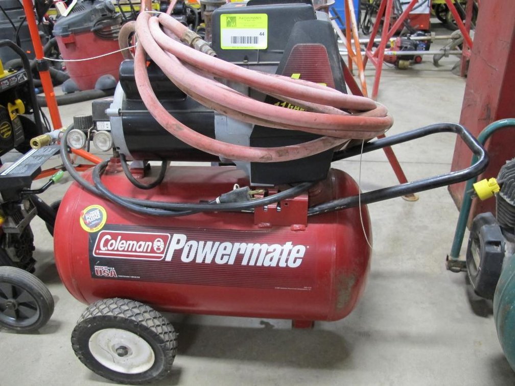 Coleman Powermate Air Compressor, 11 Gallon Tank, 4 HP, 115V with Hose