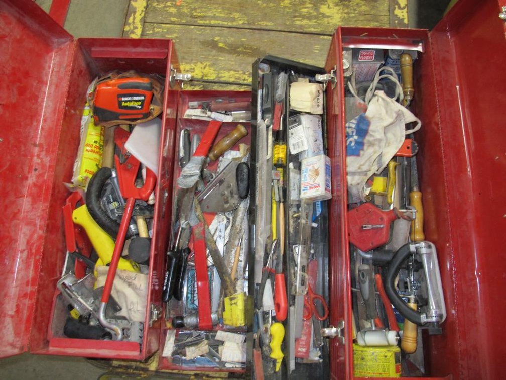 2 Boxes Assorted Tools, More