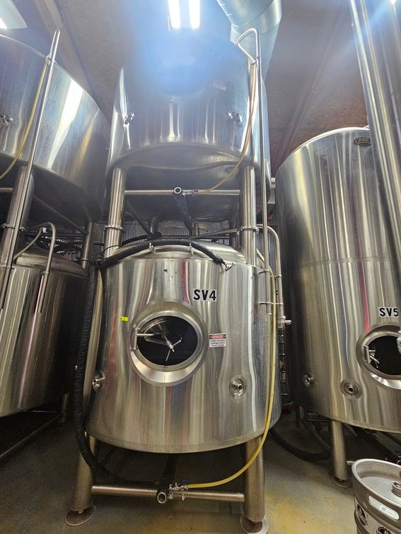 2 Stacked ABE SS 30 Bbl Brite Tanks