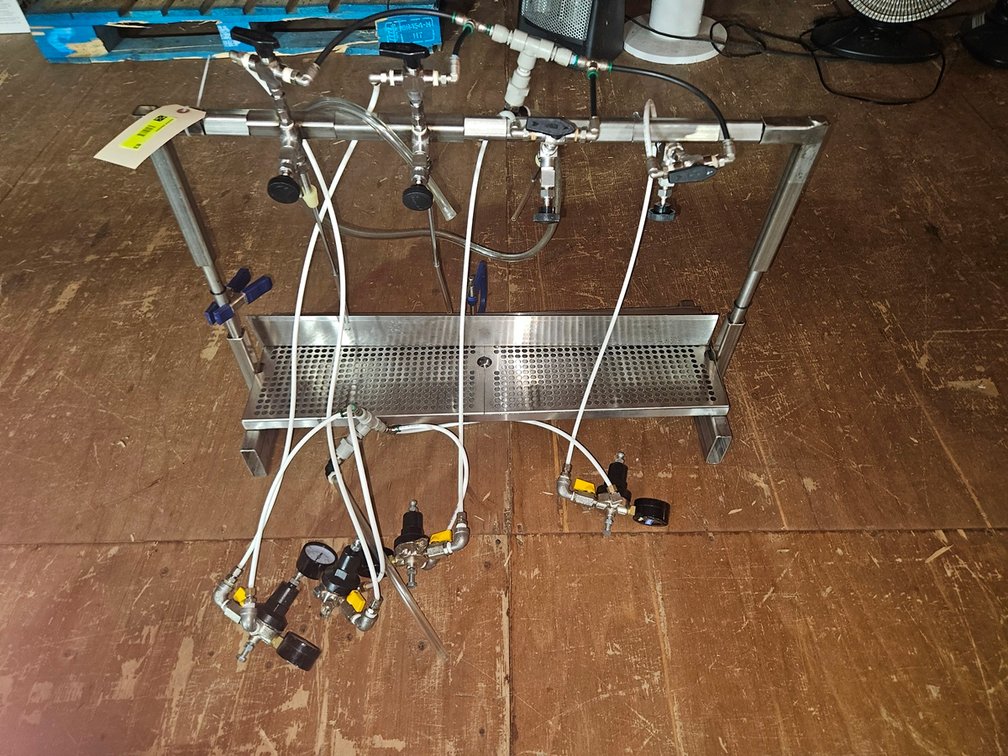 4-Line Bottle Washer with Hoses, Controls and Gauges