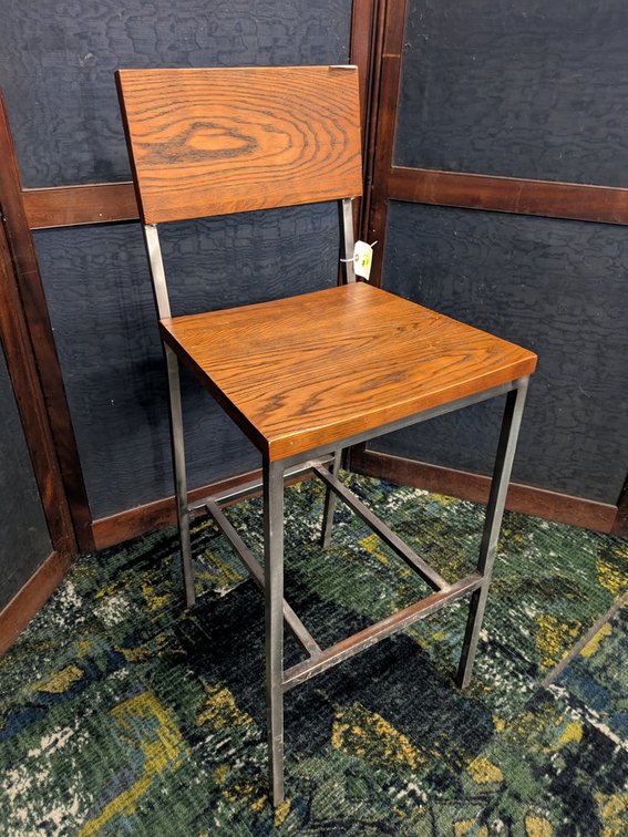 19 Wood/Metal Stools (6 New in Box), 29.5" Seat Height