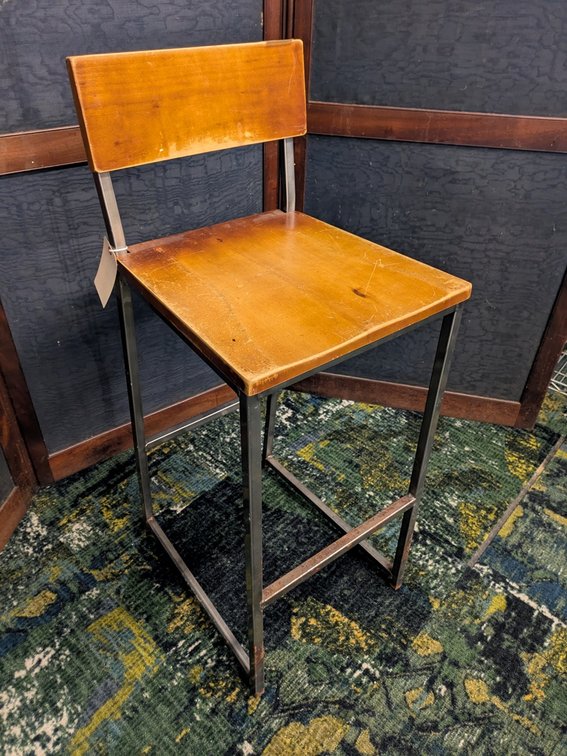 8 Wood/Metal Stools, 30" Seat Height