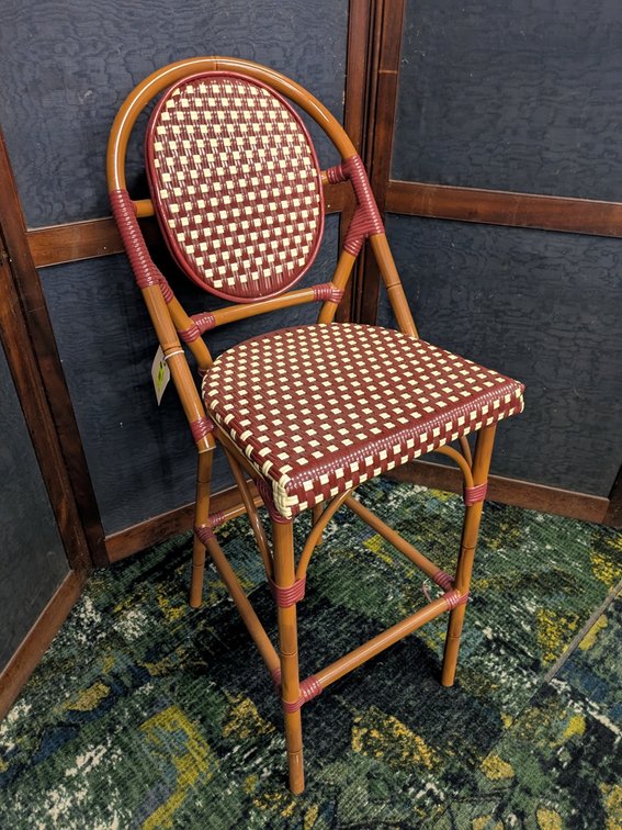 7 Metal/Poly Weave Stools, 29.5" Seat Height