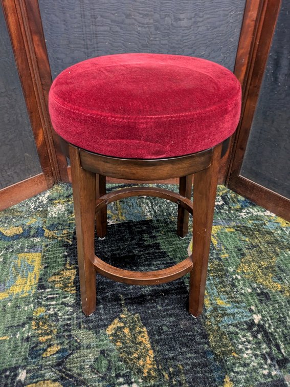 13 Wood/Padded Top Swivel Stools, 24" Seat Height