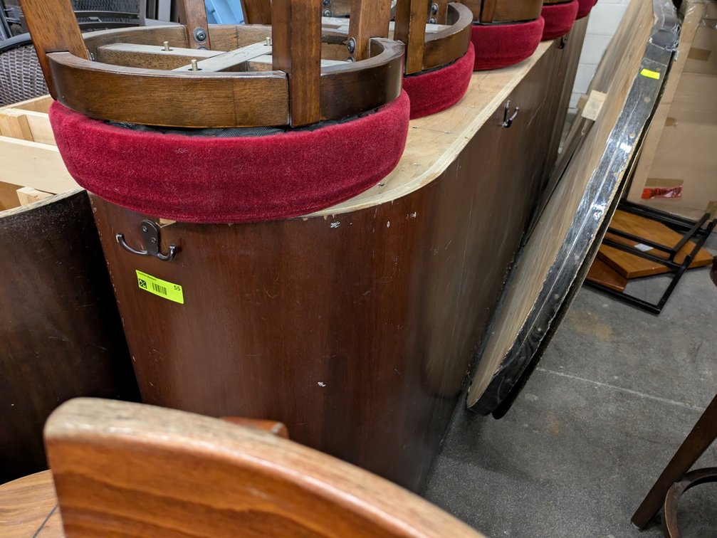 Wood Bar Table, 140"x42"x39"