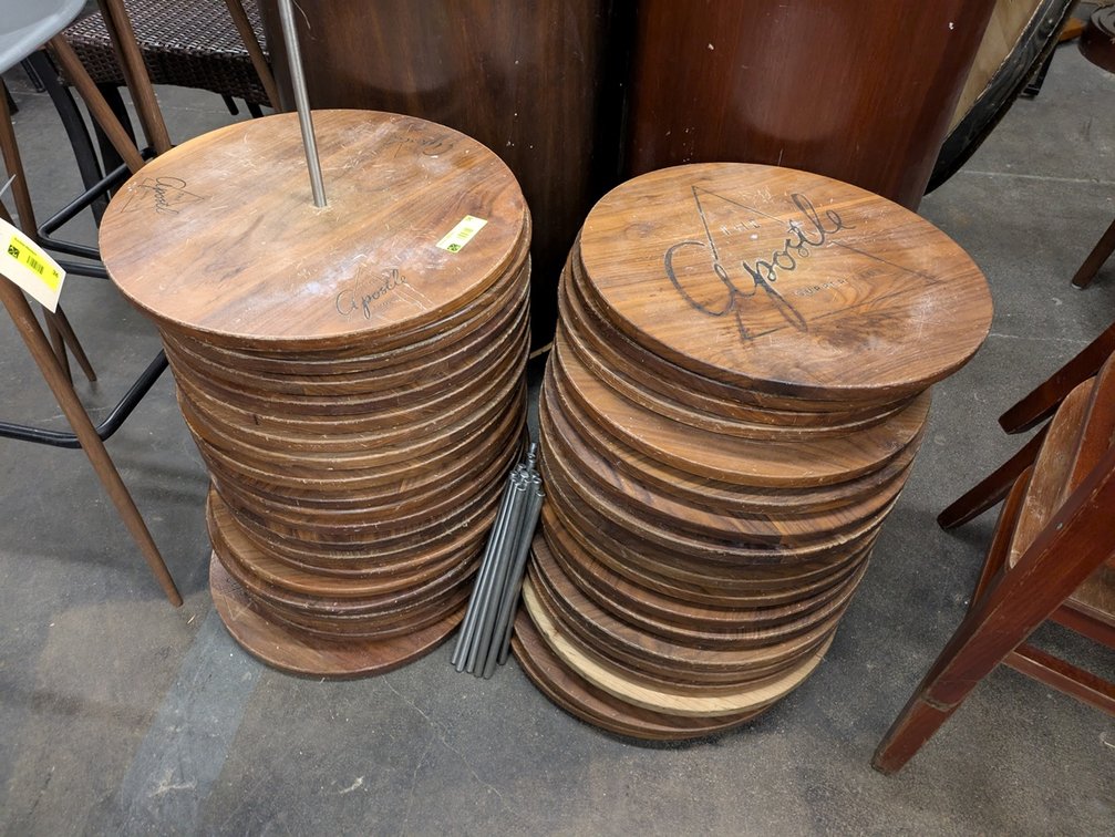 41 Apostle Supper Club Wood 18" Lazy Susan Table Toppers, Metal Rods