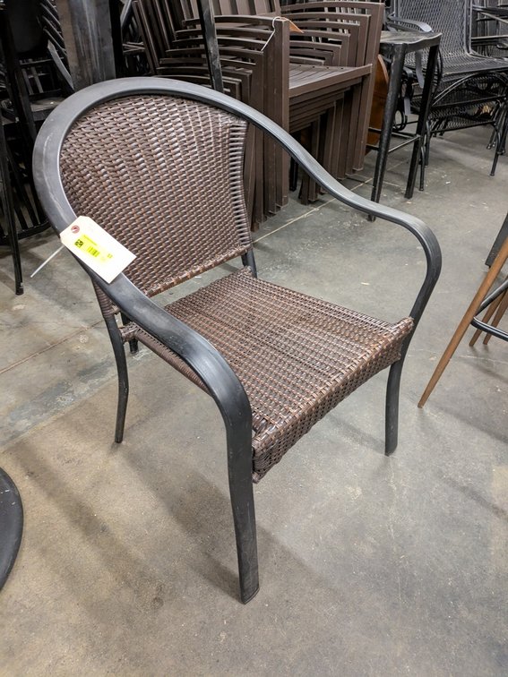 3 Metal/Wicker Patio Chairs