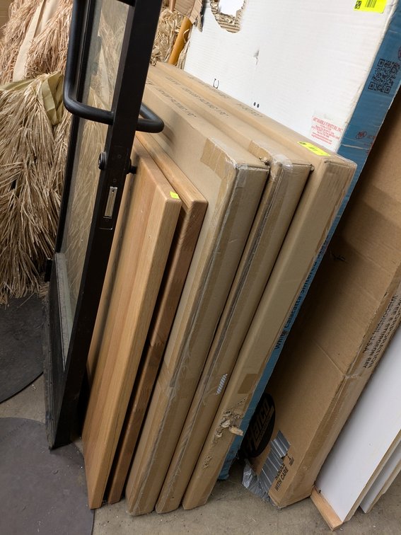 8 Wood Tables Tops: 3 - 36" Dia., 2 - 36"x36" and 3 - 48"x30"