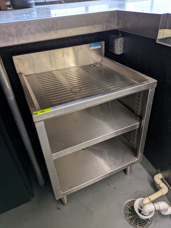 BK Resource SS Underbar Drain Board, 24"x24"x30"