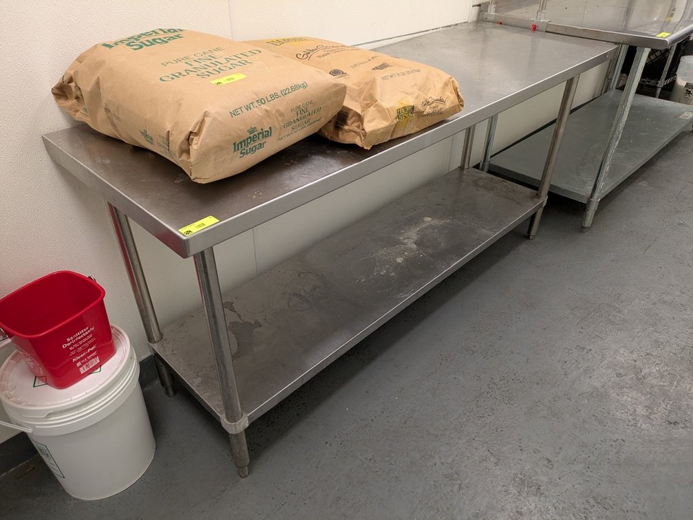 SS Table with Undershelf, 72"x24"x34"