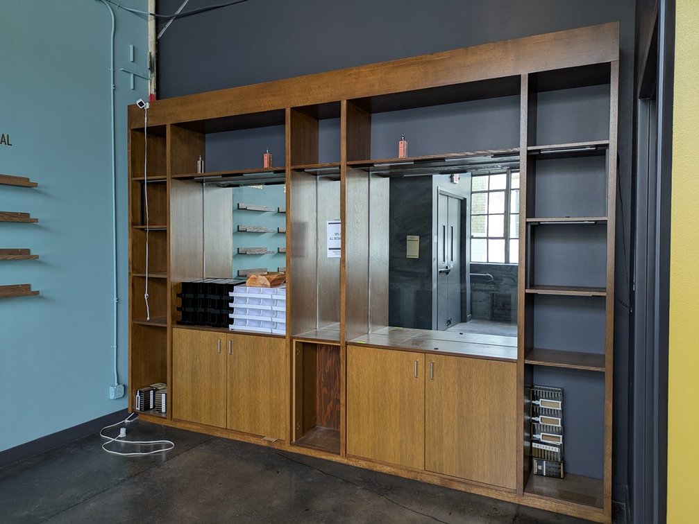 Wood Wall Cabinet, 144"x16"x142"