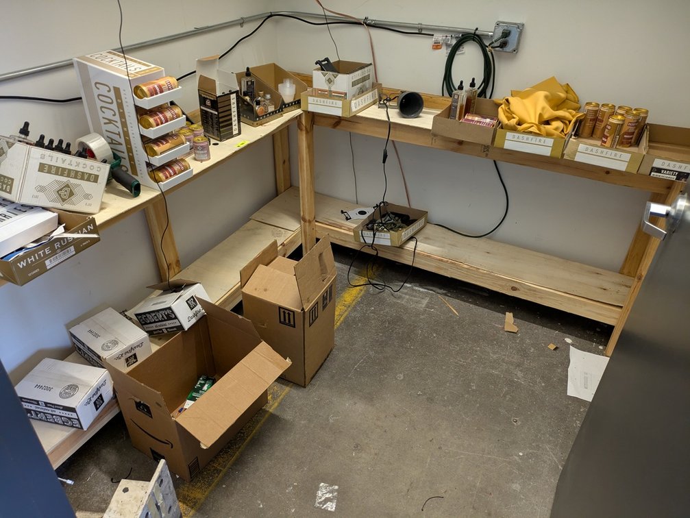Wood Shelving, 80"x74"x32"