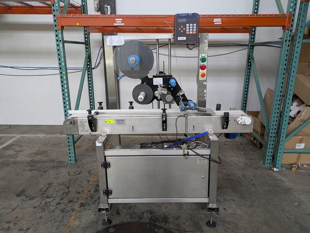Ketan Labeling Machine, Model KTSL-01 with K-200 Control Panel