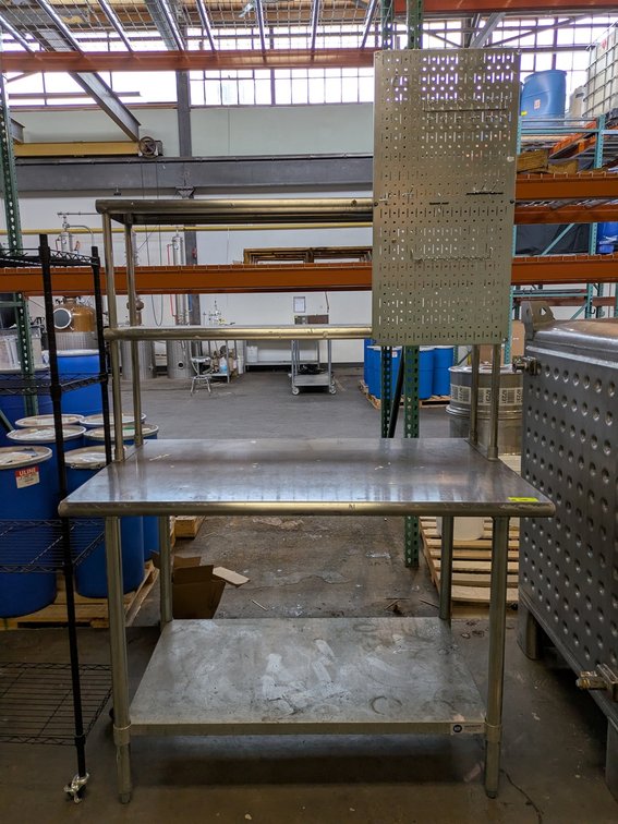 SS Table with Undershelf and 2-Tier Overshelf, 48"x30"x66"