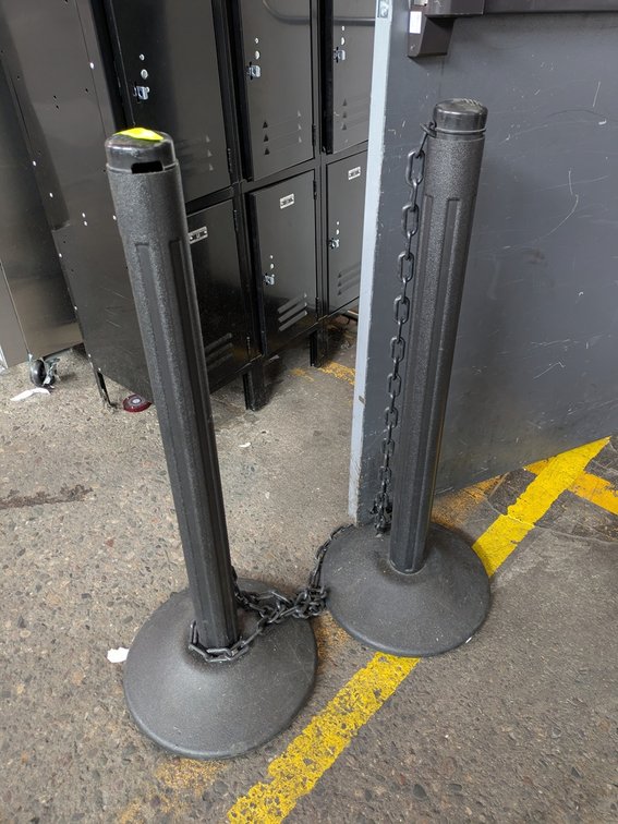 2 Stanchions with Plastic Chain