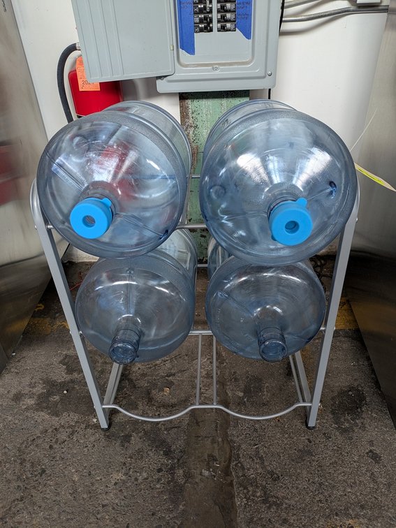 6-Place Water Jug Rack with 4 Water Jugs