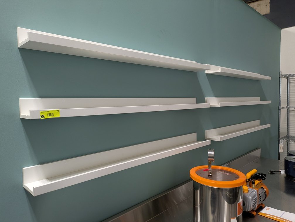 6 Wood Wall Shelves, 45"x5"x3"