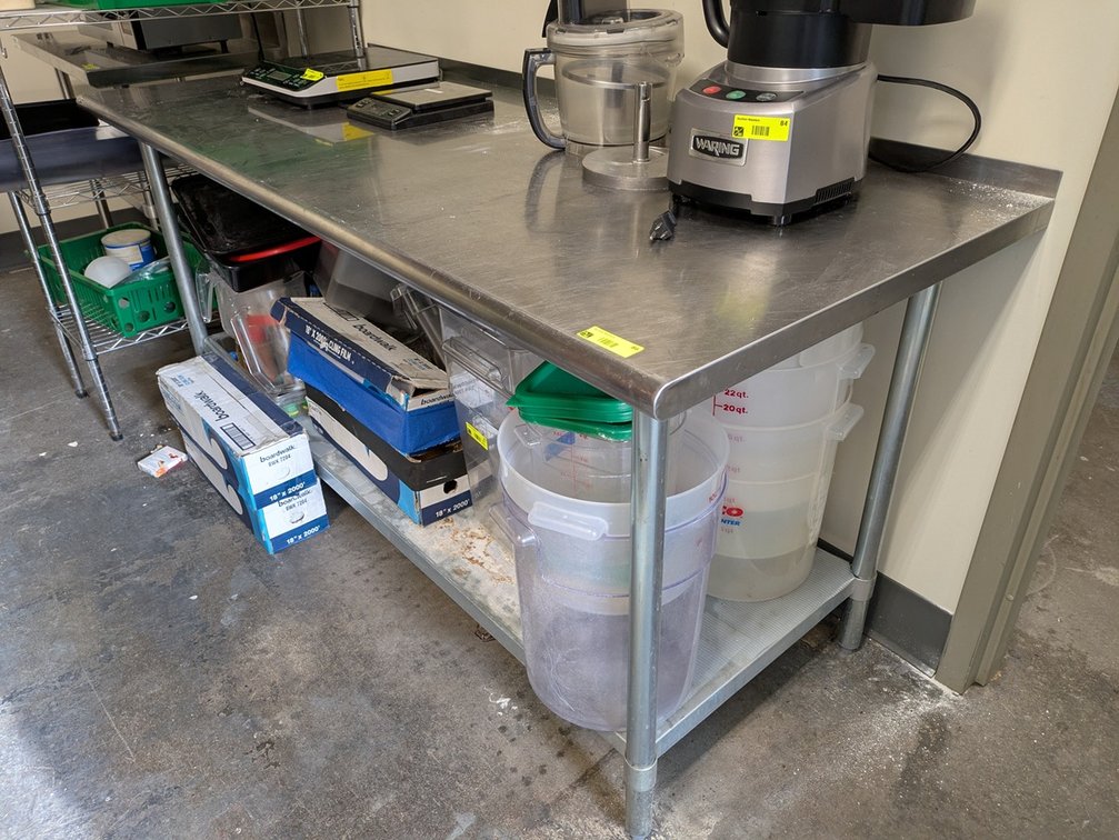 SS Table with Undershelf, 72"x30"x35"