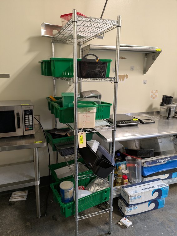Wire 5 Tier Shelf, 36"x14"x72"