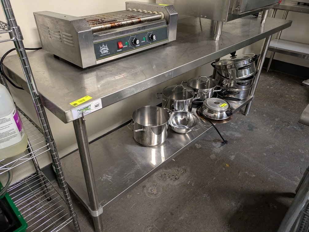SS Table with Undershelf, 72"x24"x34"