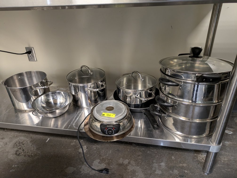Assorted Pots, Pans, Lids, More