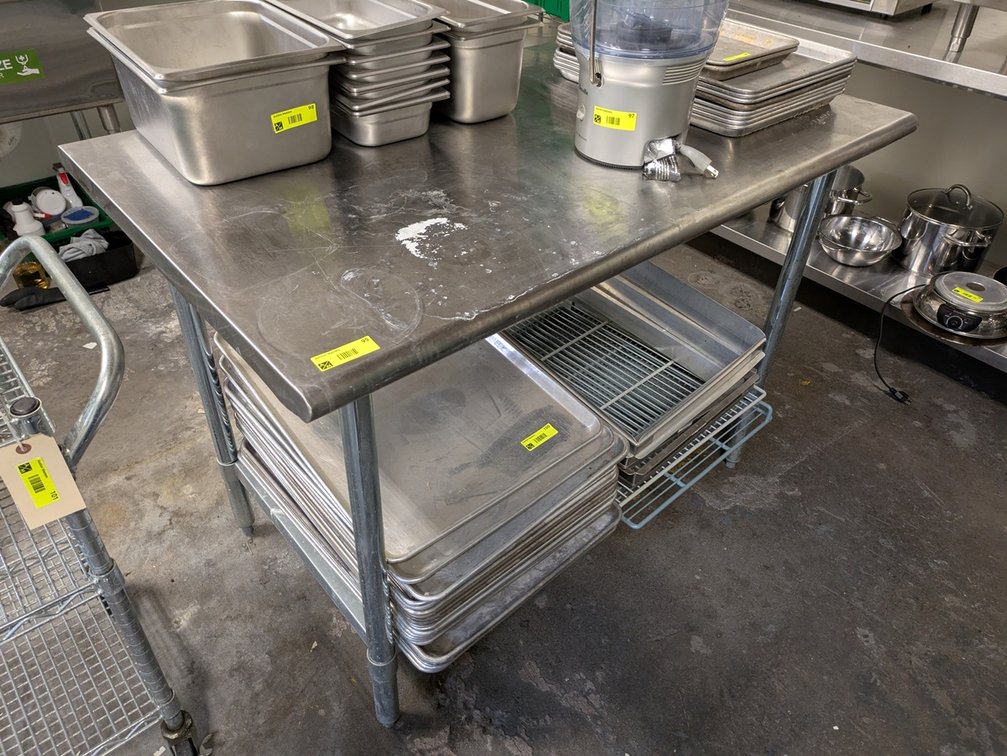 SS Table with Undershelf, 48"x30"x34"