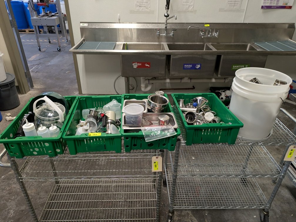 4 Bins and Bucket Assorted Supplies