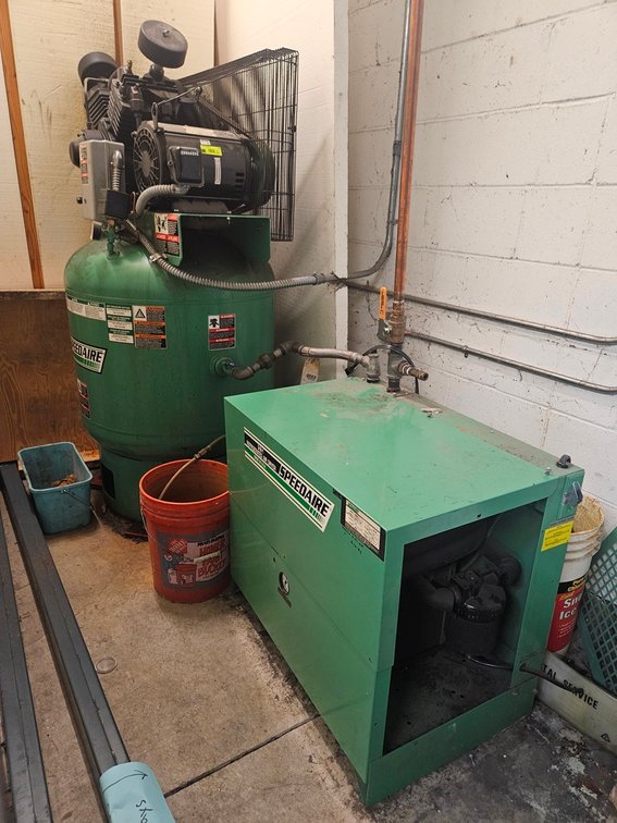 Speedaire Air Compressor, Model 1WD71, 10 HP, 230V, 3 PH with Refrigerated Air Dryer