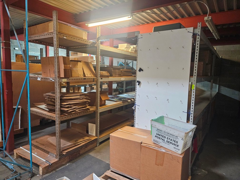 Assorted Shelving Under Mezzanine