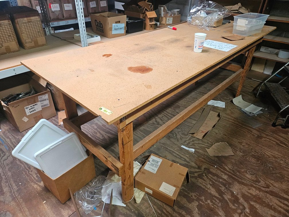 Wood Table, 96"x36"x36"