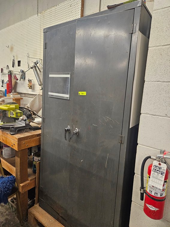 Metal 2 Door Storage Cabinet 36"x24"x72" with Contents