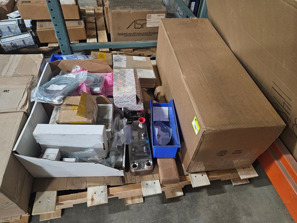 Pallet Assorted, Sporlan Evaporator Pressure Regulator, Refrigeration Shut-Off Ball Valves, Solenoid Coils, Snap Wiring Harness, Titan Wafer Swing Check Valves, More
